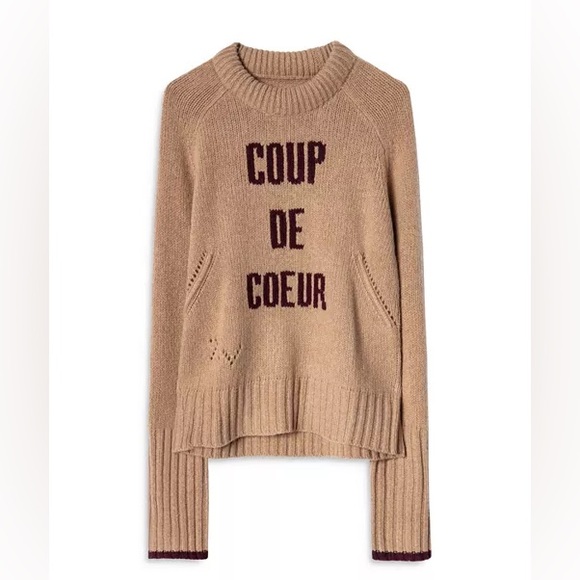 Zadig & Voltaire “Coup de Coeur” 100% Wool Sweater Womens Size Medium - Picture 1 of 8